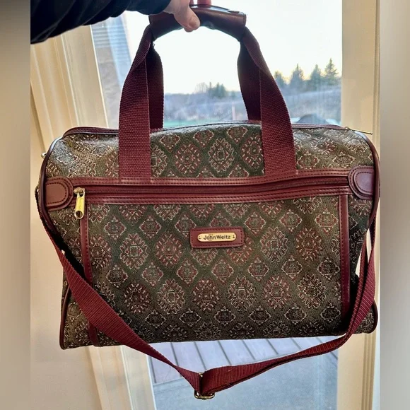 RARE VINTAGE John Weitz Travelers Carry On Overnight Shoulder Strap Duffel Bag - Picture 12 of 14